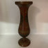 Vtg Brass & Bronze Enameled Etched Bud Vase