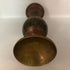 Vtg Brass & Bronze Enameled Etched Bud Vase