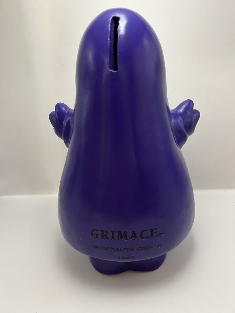 1985 ceramic Grimace piggy bank