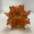 4046 1990s Handblown Orange Swirl Murrhina Ruffled Edge Vase