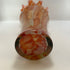 4046 1990s Handblown Orange Swirl Murrhina Ruffled Edge Vase