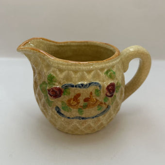 Small basket weave /floral creamer
