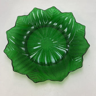 Anchor Hocking Forest Green Lotus Leaf Dish