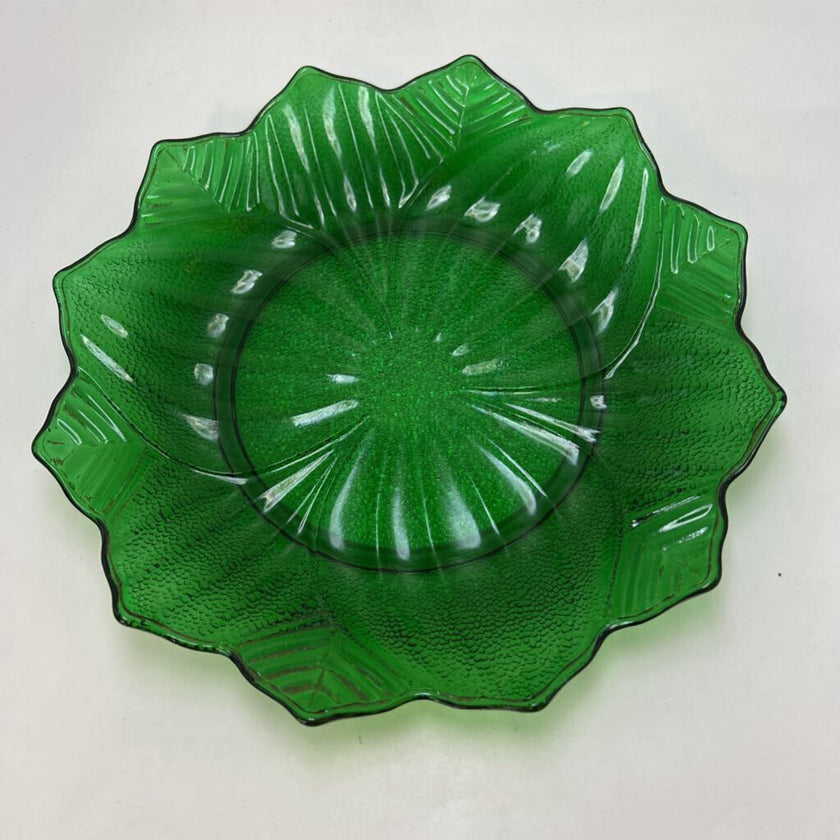 Anchor Hocking Forest Green Lotus Leaf Dish