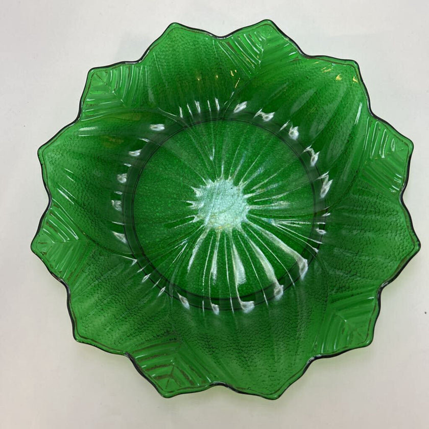 Anchor Hocking Forest Green Lotus Leaf Dish