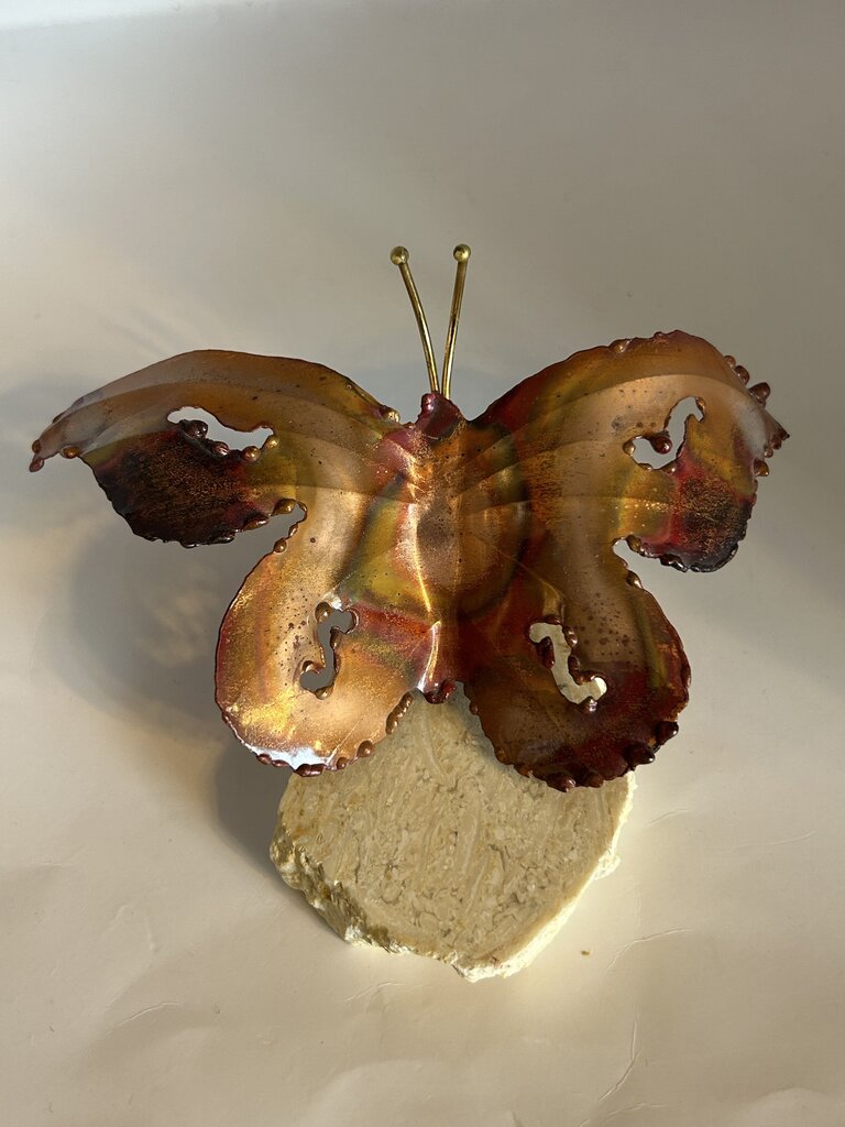 Vtg copper butterfly