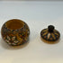 Hand Carved Wood VTG painted round small Box