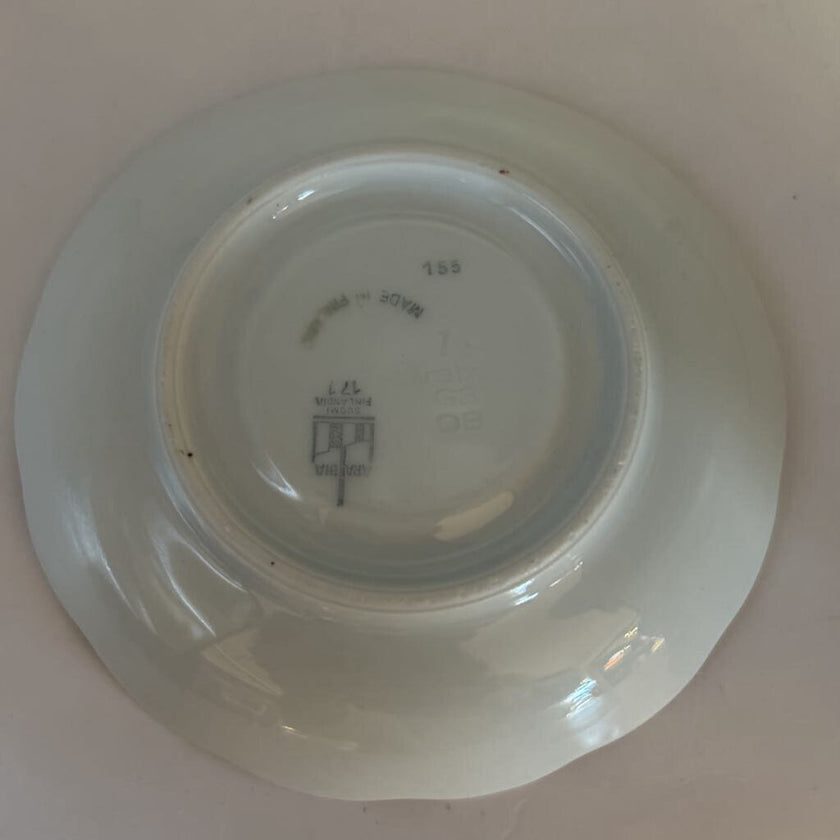 Vintage Meissen porcelain teacup and saucer with scattered floral pattern