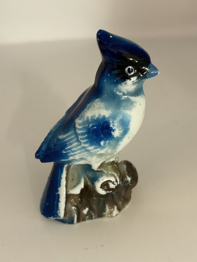 ***VTG 1950s Ceramic Blue Jay Figurine