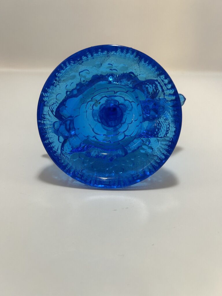 Fenton Colonial Blue Glass Turtle Jewelry Tree