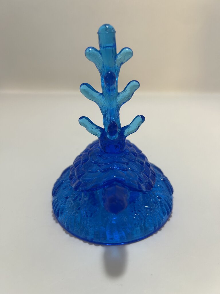 Fenton Colonial Blue Glass Turtle Jewelry Tree