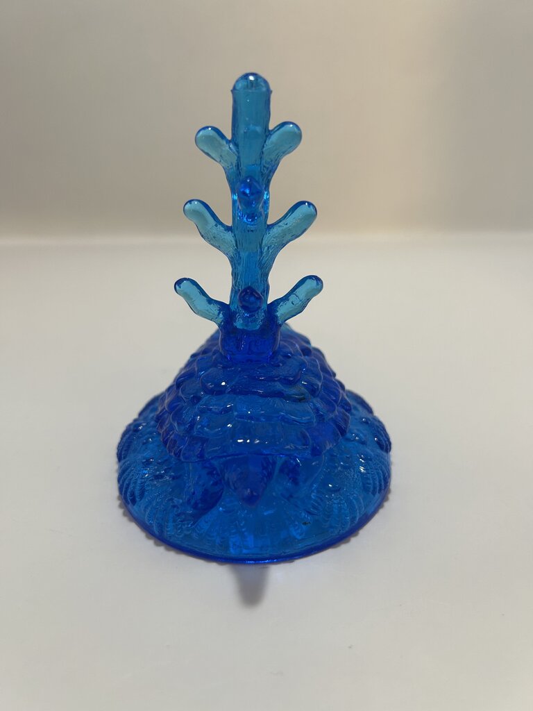 Fenton Colonial Blue Glass Turtle Jewelry Tree