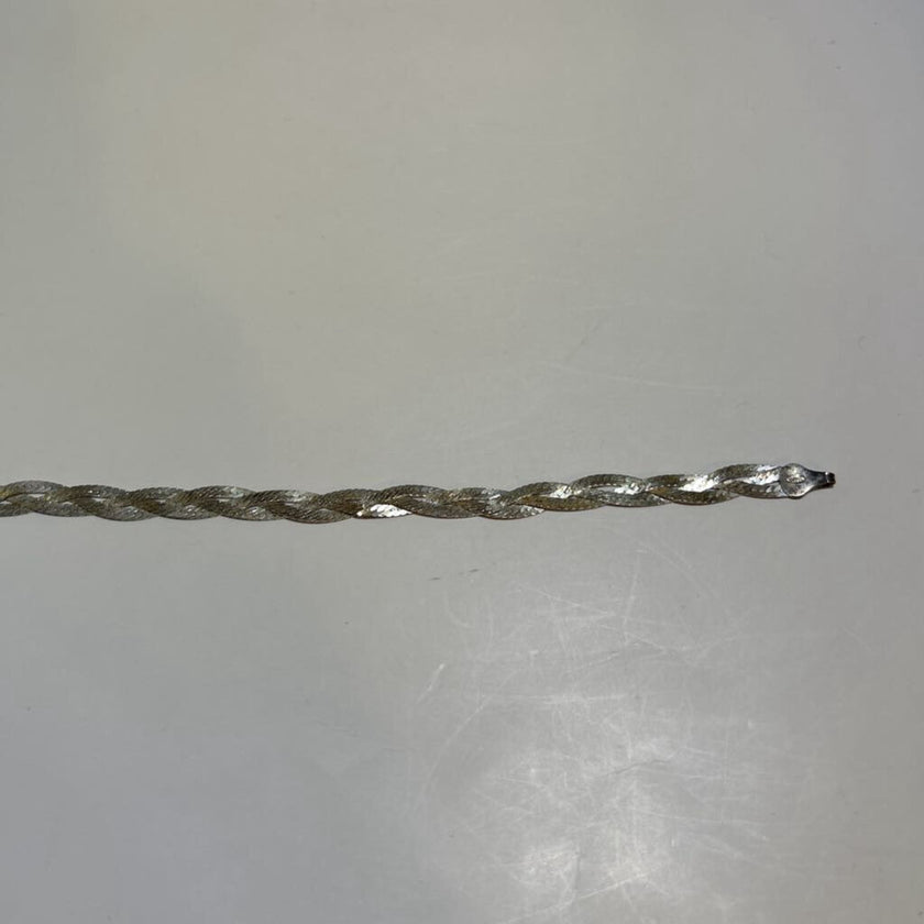 Sterling Silver Braided Herringbone Chain Bracelet