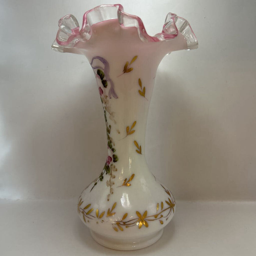 Vintage Fenton Hand Painted Glass Vase