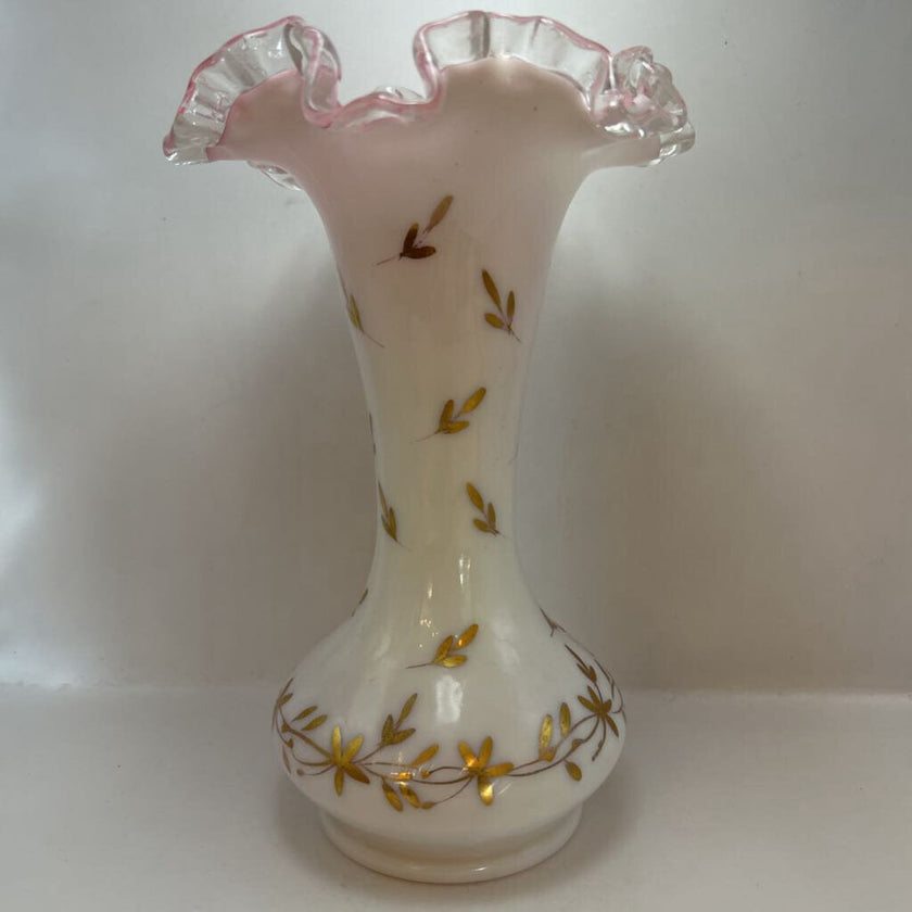 Vintage Fenton Hand Painted Glass Vase