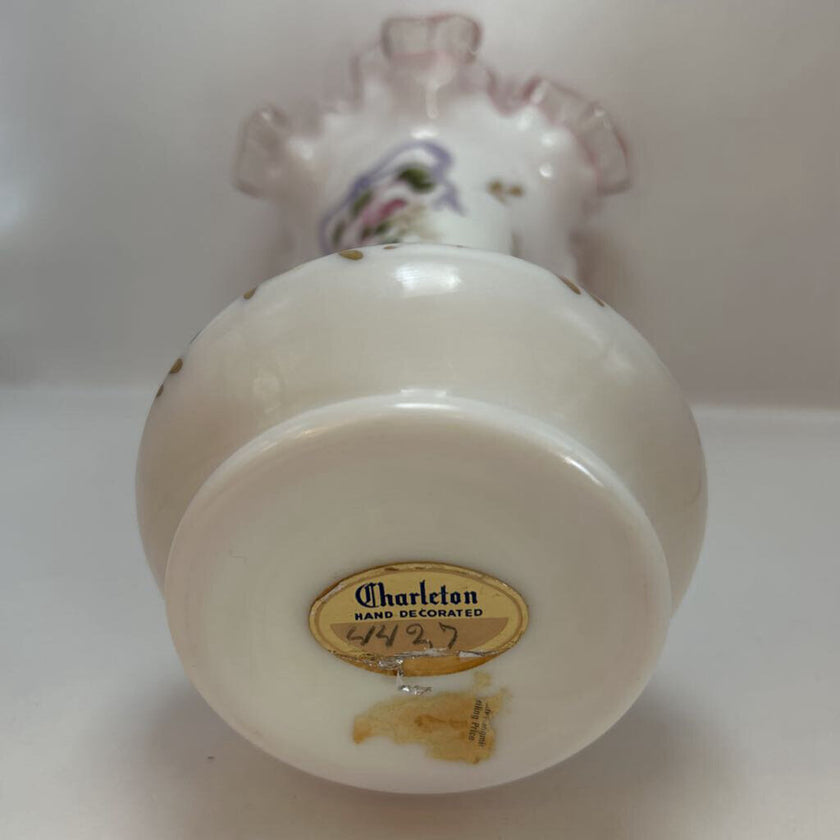 Vintage Fenton Hand Painted Glass Vase