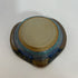 4109 Blue Speckled Pottery w/Green Fused Glass Heart Trinket Dish
