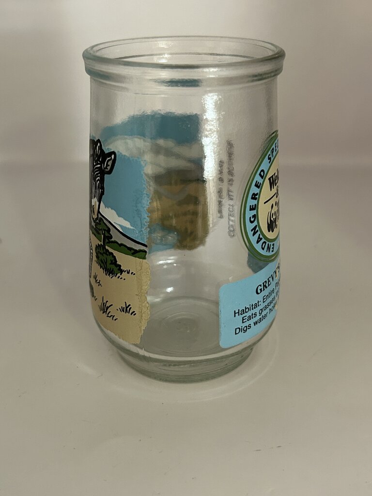 ***VTG 1995 WELCH'S Endangered Species Zebra Jelly Jar