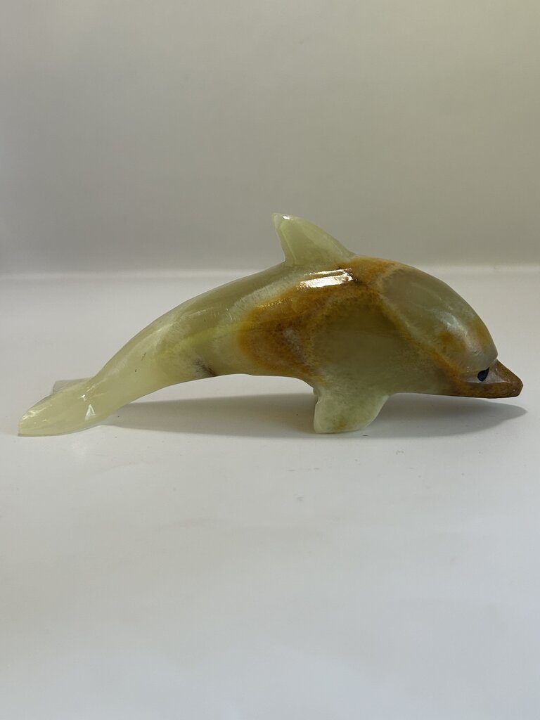 Marble carved dolphin
