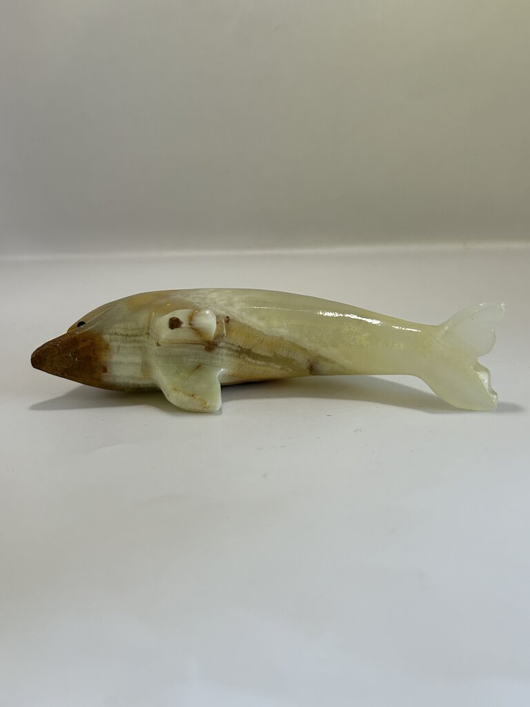 Marble carved dolphin