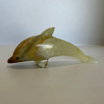 Marble carved dolphin