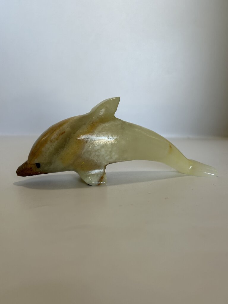 Marble carved dolphin