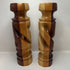 Pair of Spiral Wooden Candle Holders