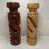 Pair of Spiral Wooden Candle Holders
