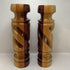 Pair of Spiral Wooden Candle Holders