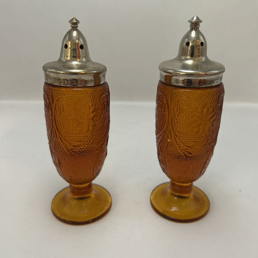 Indiana Glass Amber Salt & Pepper Shakers