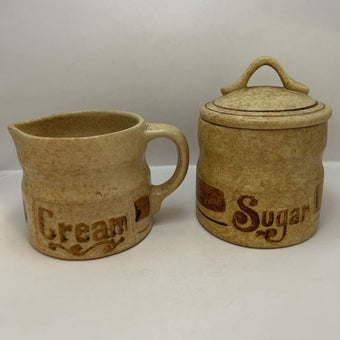 1970's Creamer & Sugar Stoneware Set