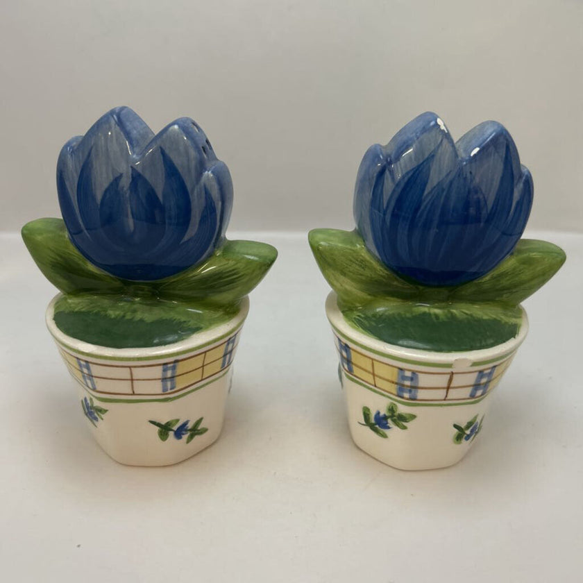 Blue Tulip Salt & Pepper Shakers
