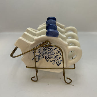 4 Teapot Spoon Rests Plus Catty