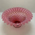 pink Opalescent Fenton hobnail bowl/ruffled edge