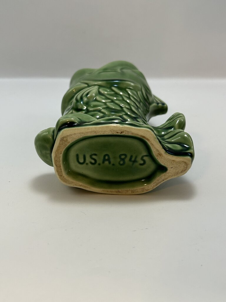 VTG 1940s-50s SHAWNEE POTTERY Green Ceramic Fish Vase