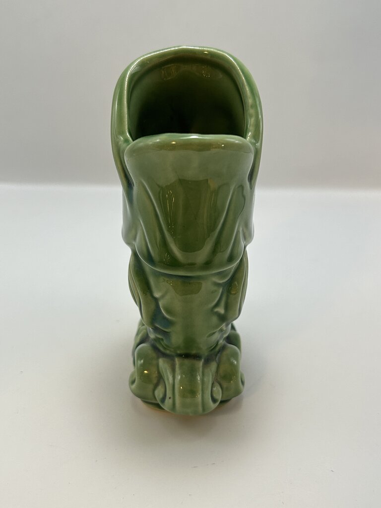 VTG 1940s-50s SHAWNEE POTTERY Green Ceramic Fish Vase