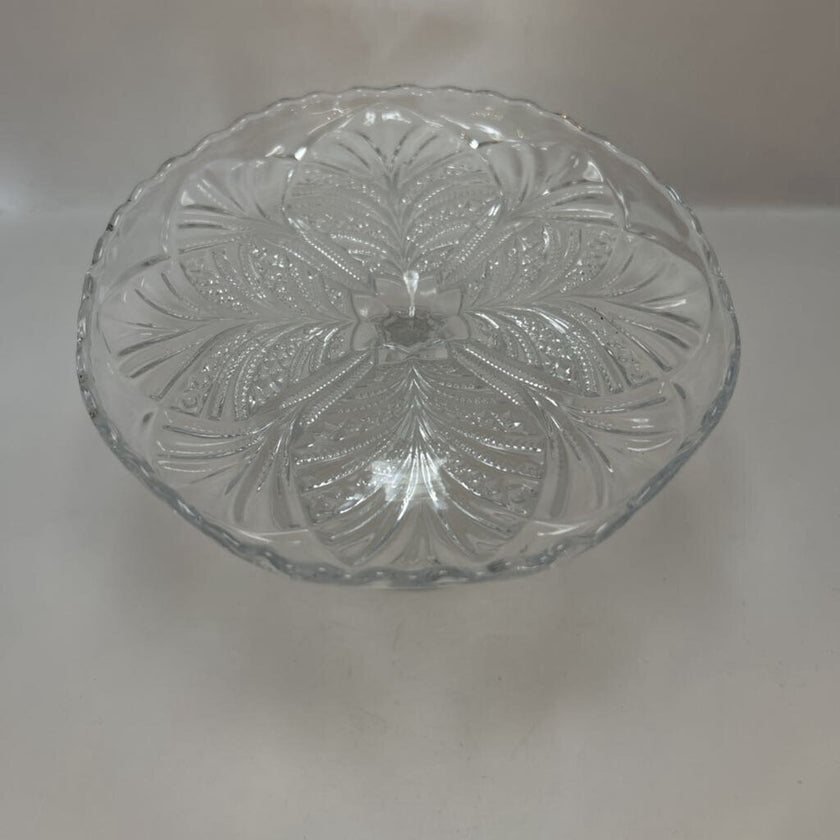 Vintage Early American Pressed Glass Pedestal Cake Stand