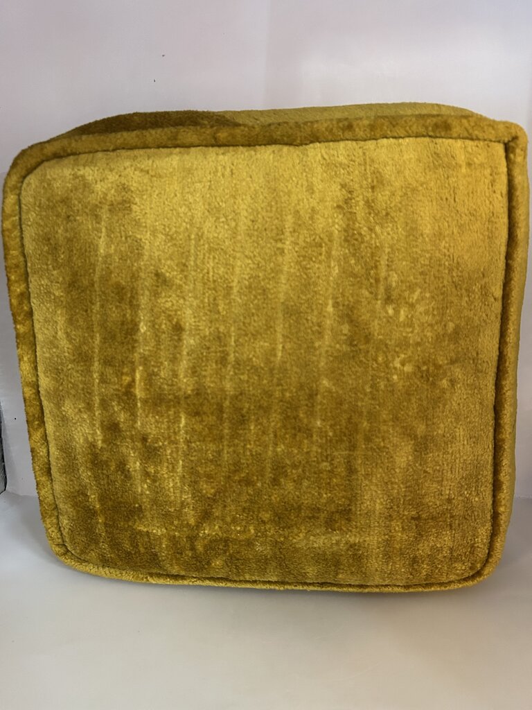 Vintage Mustard Yellow Floral Needlepoint Pillow