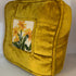 Vintage Mustard Yellow Floral Needlepoint Pillow
