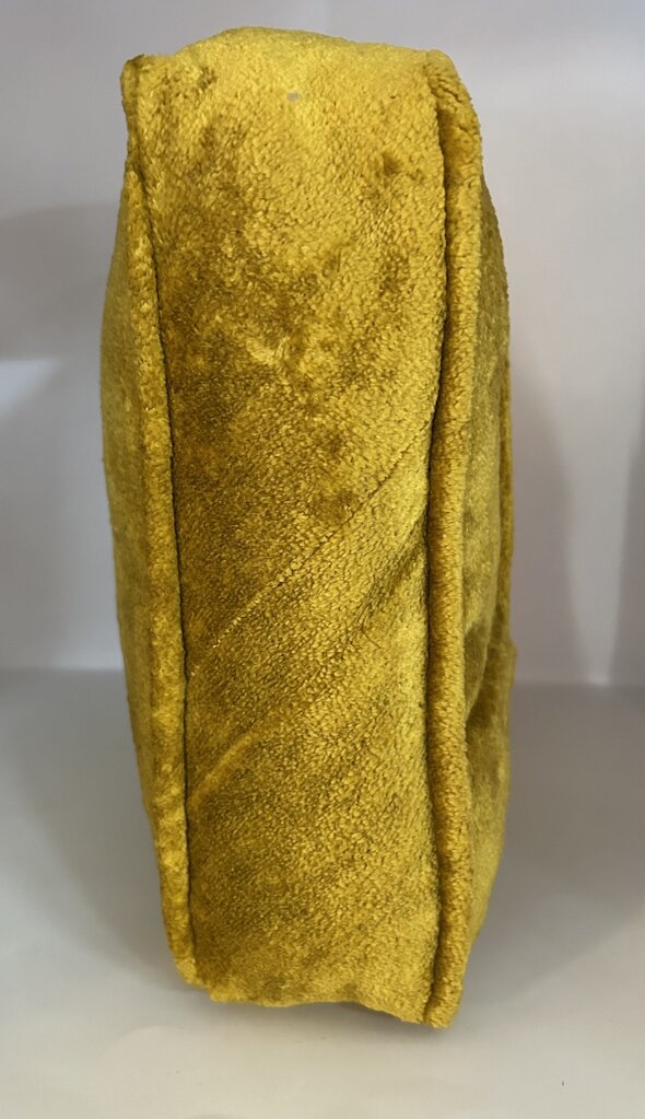 Vintage Mustard Yellow Floral Needlepoint Pillow