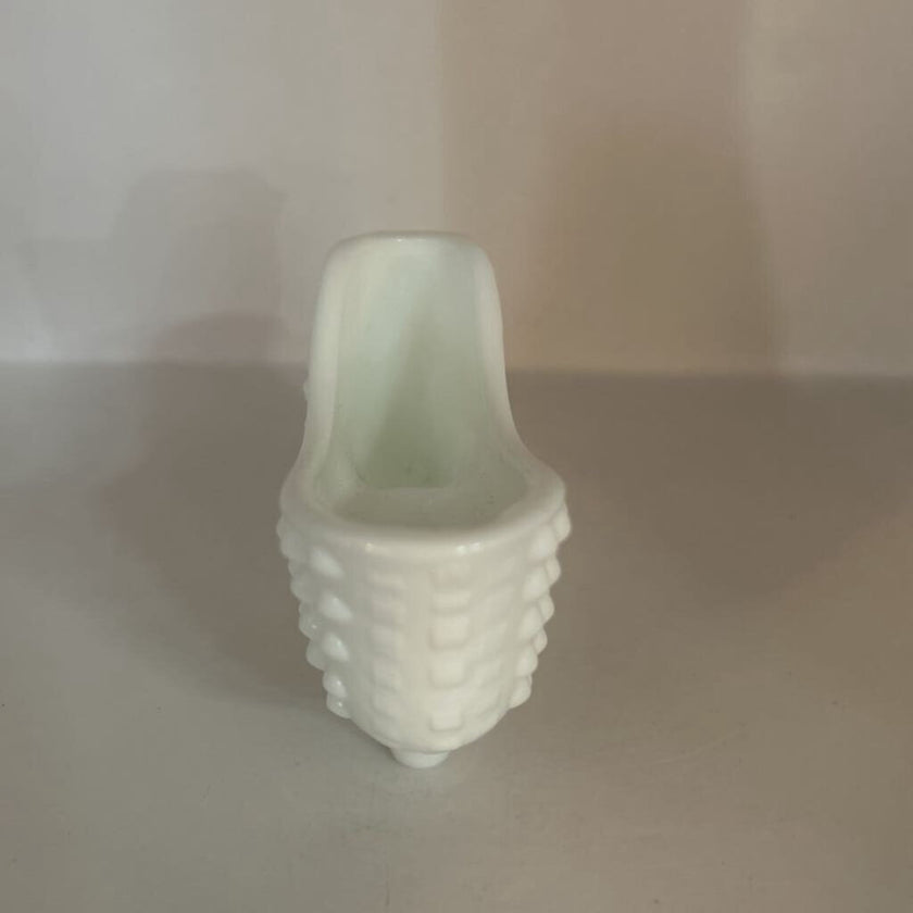 Vintage Milk Glass Shoe w/ Cat Head