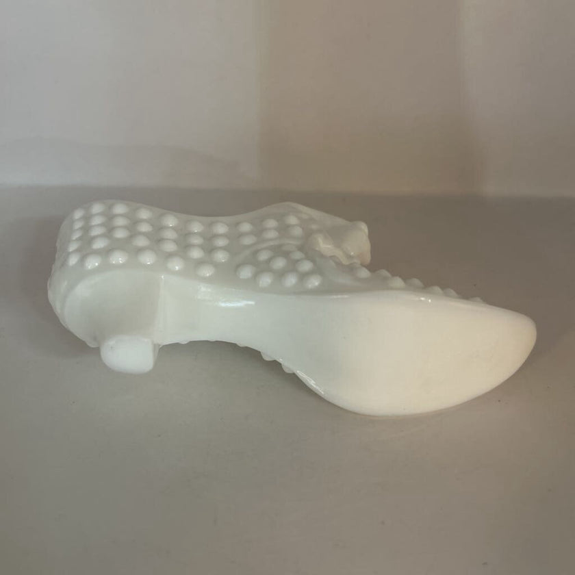 Vintage Milk Glass Shoe w/ Cat Head
