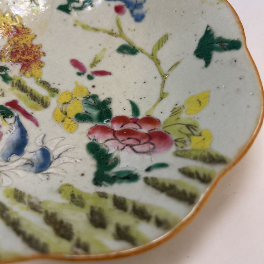 Antique chinoiserie pedestal dish