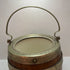 Antique English oak biscuit barrel