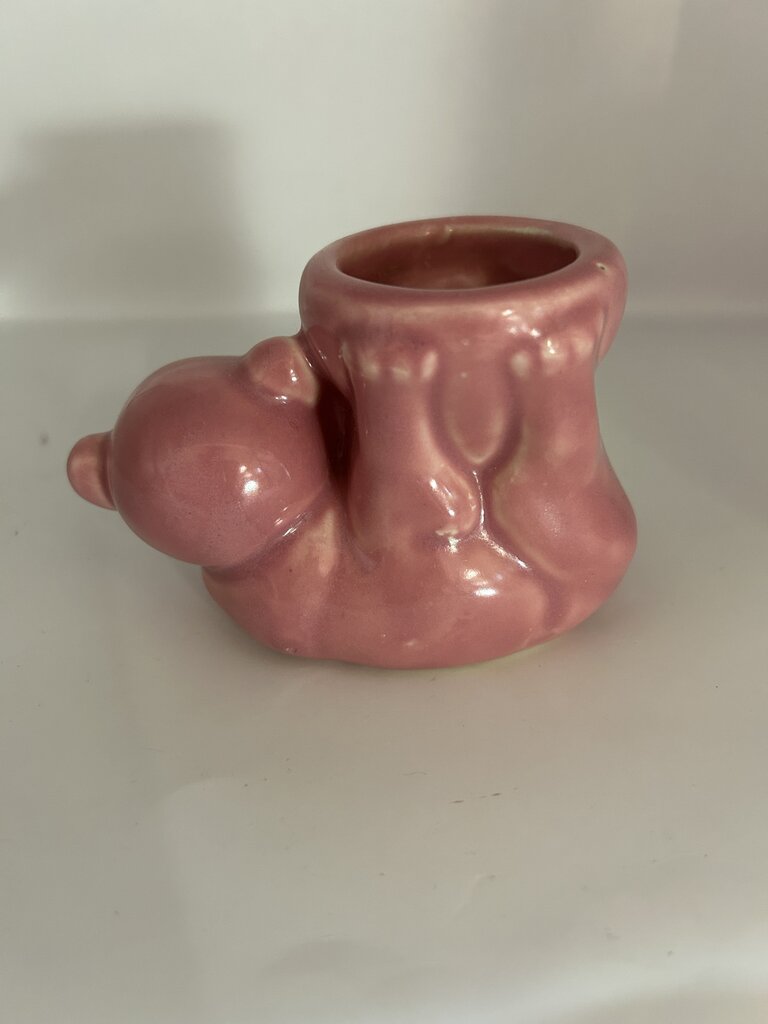 VTG 1950s MORTON ART POTTERY Pink Ceramic Bear Planter