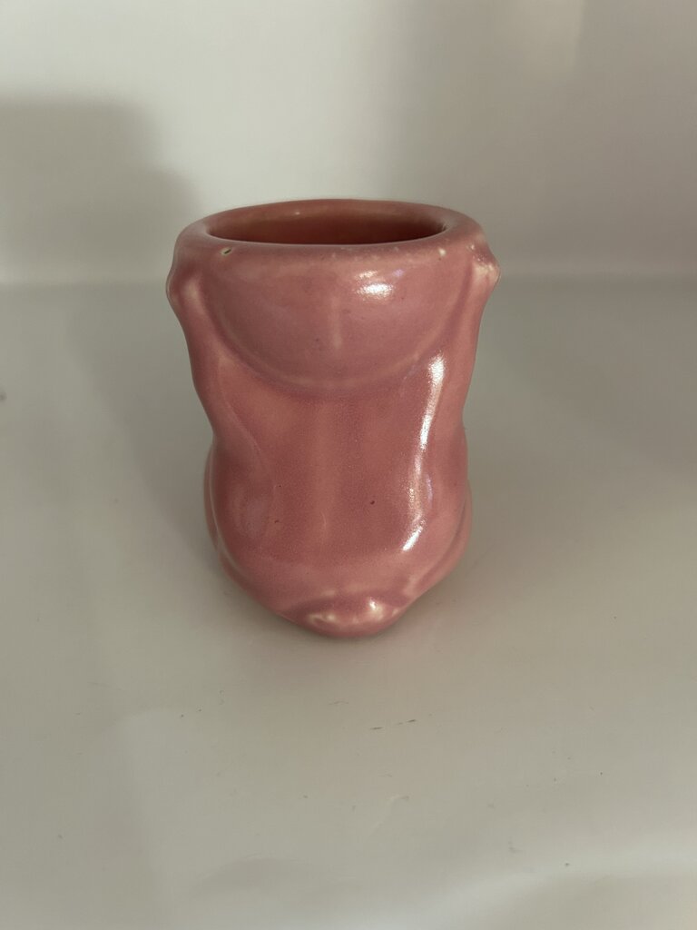 VTG 1950s MORTON ART POTTERY Pink Ceramic Bear Planter