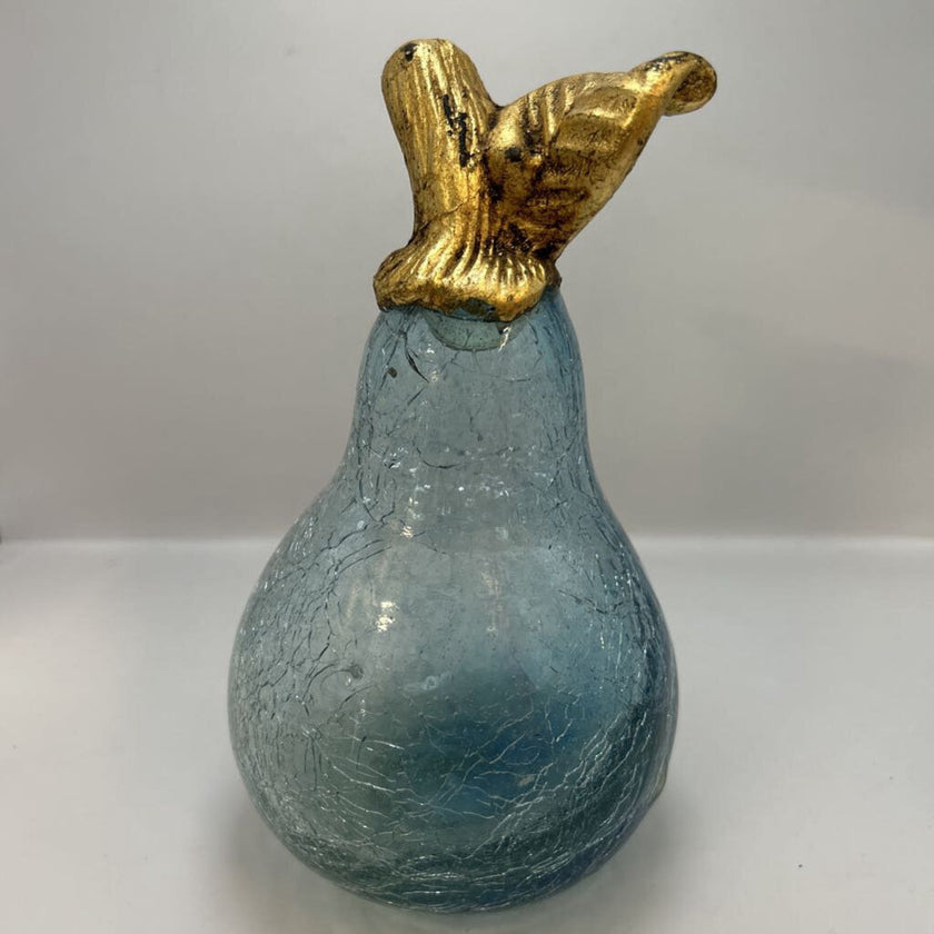 Small Crackled Blue Pear Shaped Decor