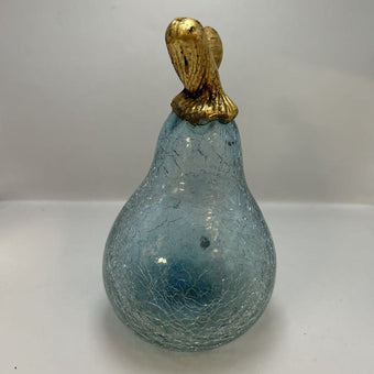 Small Crackled Blue Pear Shaped Decor