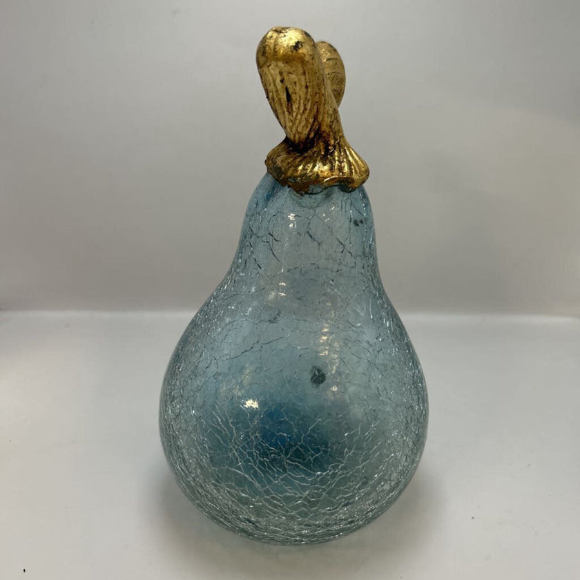 Small Crackled Blue Pear Shaped Decor