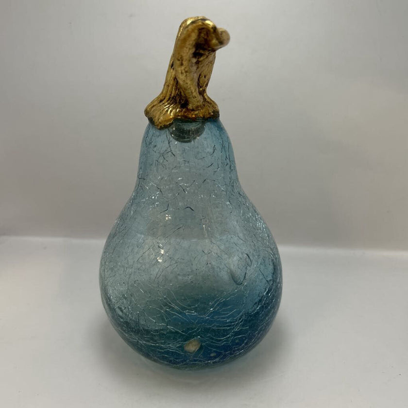 Small Crackled Blue Pear Shaped Decor